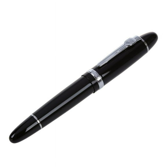 1X Black Steel Fountain Pen-Black