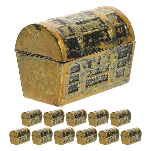 12pcs Miniature Treasure Chests Mini House Decorative Treasure Chest Models Mini Pirate Treasure Chests, Plastic Small Treasure Box For Kids