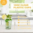 thumbnail image 3 of 16 Oz. Clear Cups with Strawless Sip-Lids, [25/50 /100Sets] PET Crystal Clear Disposable 16oz Plastic Cups, 3 of 8