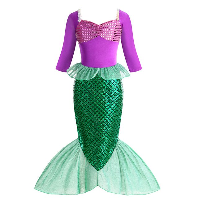 Disfraz de la Sirenita Ariel para niños y niñas, vestido de fiesta de cumpleaños, Halloween Fivean unisex