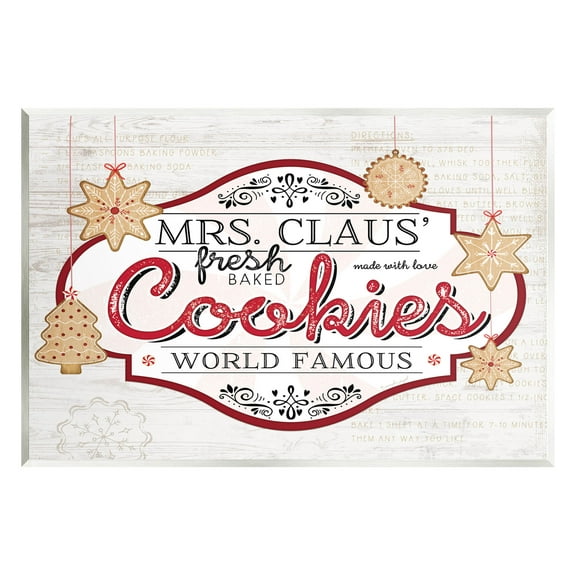 Stupell Industries Vintage Mrs. Claus Cookies Sign Graphic Art Unframed Art Print Wall Art, Design by Jennifer Pugh