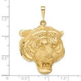 thumbnail image 4 of 14k Yellow Gold Solid Textured Polished Tigers Head Pendant Necklace 45x31mm Wide Pendant for Women, 4 of 6