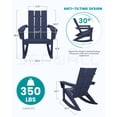 thumbnail image 2 of SERWALL Modern Outdoor Rocking Chairs Set of 2, All Weather Adirondack Rocker for Porch, Backyard, Garden, Blue, 2 of 9