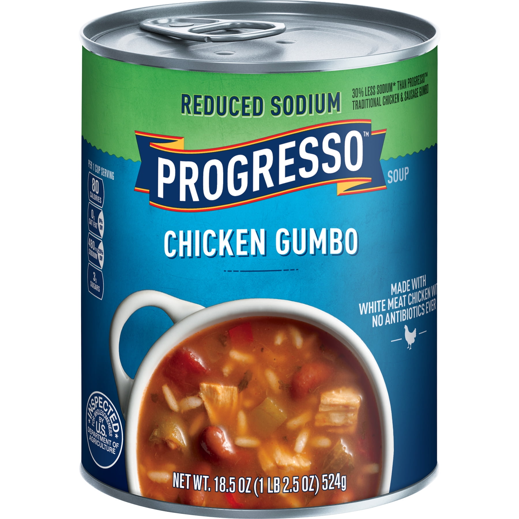 Progresso Reduced Sodium Chicken Gumbo Soup, 18.5 oz