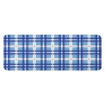 Blue and White Grid Pattern Kitchen Rug Mat,Kitchen Runner Rugs Non Skid Washable,Decorative Kitchen Floor Mats for Kitchen,Sink,Laundry,17"x47.2"
