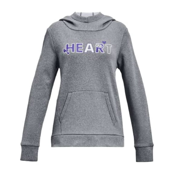 Under Armour Girls Loose Fit Fleece Graphic Hearts Hoodie Sweatshirt Medium 1374973-012