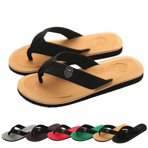 EKVAHL Men's Classic Flip Flops Comfort Beach Sandals with Arch Support Lightweight EVA Slides for Beach Gym Pool, Non-Slip Casual Shoes Slippers