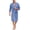 Blue, variant on 100% Cotton Mens Lightweight Robe Summer Short Sleeve Bathrobe Soft Knee Length Robe with Pockets (Dark Grey, L)