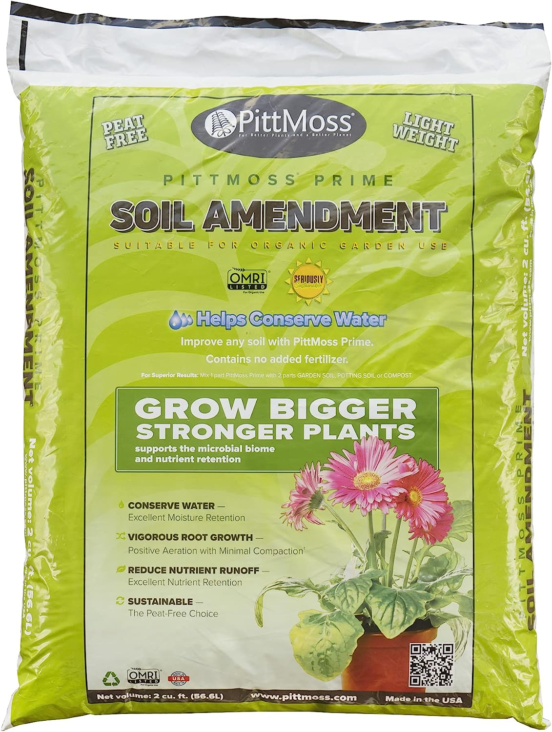 PittMoss Prime PR2C 2 Cubic Feet Organic Soil Amendment (Use Like Peat