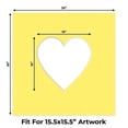 thumbnail image 2 of Yellow Picture Frame Mat for 30x30 Frames - Heart Opening for 16x16 Photos - 1 Mat, 2 of 7