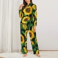 thumbnail image 3 of Bingfone Womens Pajama Sets Sunflower 1 Print,Long Sleeve Loungewear Pajamas Set-X-Large, 3 of 9