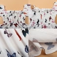thumbnail image 4 of IBTOM CASTLE Mommy and Me Dress Summer Casual Boho Floral A-Line Ruffled Flowy Beach Hawaiian Vacation Maxi Dress 8-9 Years White Butterfly, 4 of 8
