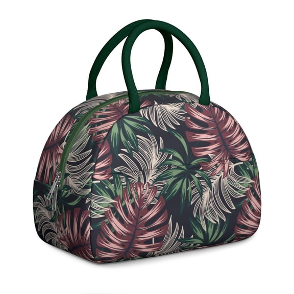 Hawaiian Botanical Lunch Bag – Palm Leaves and Floral Blend, Leakproof Tote with Island-Inspired Pattern