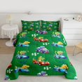 thumbnail image 2 of Homewish Cute Dinosaur Dino Full Size Comforter Sets,Cartoon Racing Car Bedding Comforter Set,Green Blue Yellow Bedding Sets For Kids,Luxury Bedroom Decor Reversible,3pcs, 2 of 8
