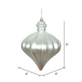 thumbnail image 2 of Vickerman 6" Silver Matte Onion Drop Christmas Ornament, 4 per pack, 2 of 4