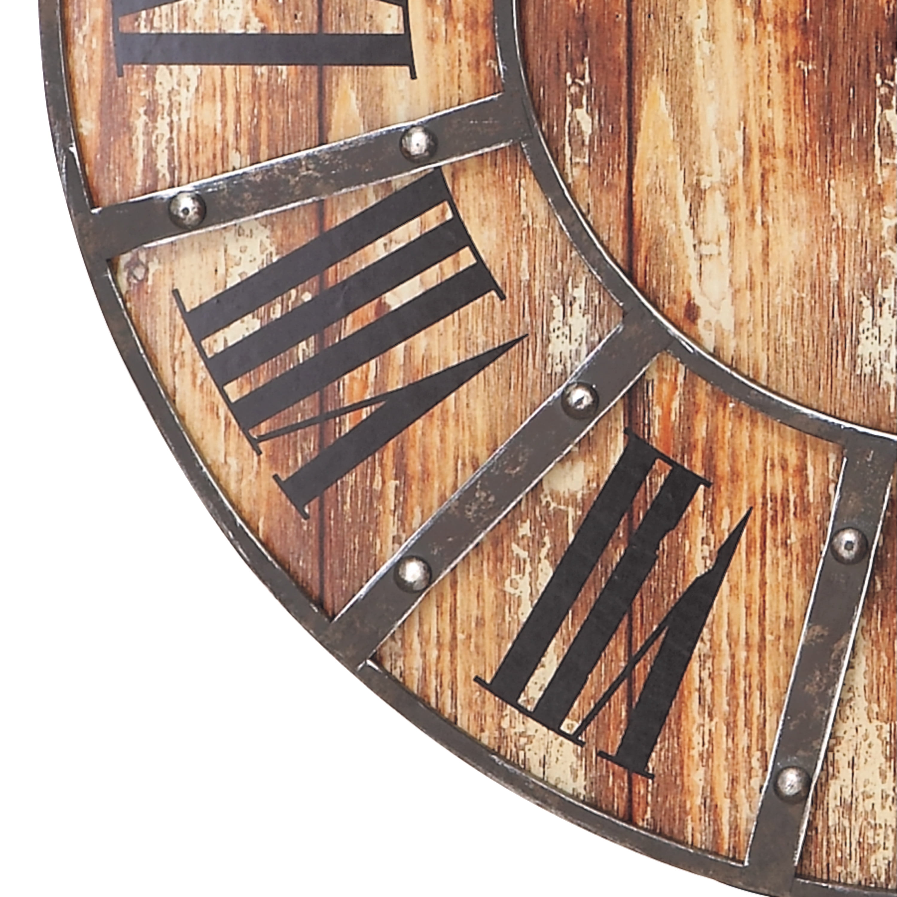 DecMode 24" Brown Wood Wall Clock