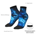thumbnail image 4 of Goofa Blue Fire Cool Wolf Pattern Non Slip Socks with Grips for Elderly, Crew Socks Yoga Hospital Socks Cushioned Sole Gripper Socks for Men Women, 4 of 5