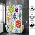 thumbnail image 4 of Dreamtimes Bath Shower Curtain Liners 72"x72", Colorful Snowflakes Polyester Waterproof with 12 Curtain Hooks Bathroom Accessories Decoration, 4 of 6