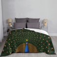thumbnail image 3 of Peacock Flannel Blanket Throw for Bed Soft Throw Blankets for Women Lightweight Flannel Blankets Cozy All Season 50X60, 3 of 6
