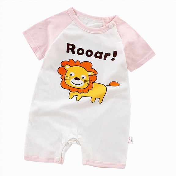 Dagaeig Baby Clothes Girls Cute Print Ouftits Crew Neck Short Sleeve Toddler Onesie Jumpsuit Bodysuit 0 3 6 9 12 18 24 Months Baby Boy Summer Clothes Size 12-18 Months
