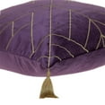 thumbnail image 4 of Dark Purple and Gold Geo Velvet Throw Pillow with Gold Tassels, 4 of 5