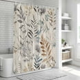 thumbnail image 5 of Farmhouse Leaves Shower Curtain Set - Standard 72" x 72" Washable Bathtub Curtain with 12 Hooks, Pastoral Vintage Flowers Botanical Waterproof Fabric Stall Shower Curtains for Bathroom/Bathtub Décor, 5 of 6