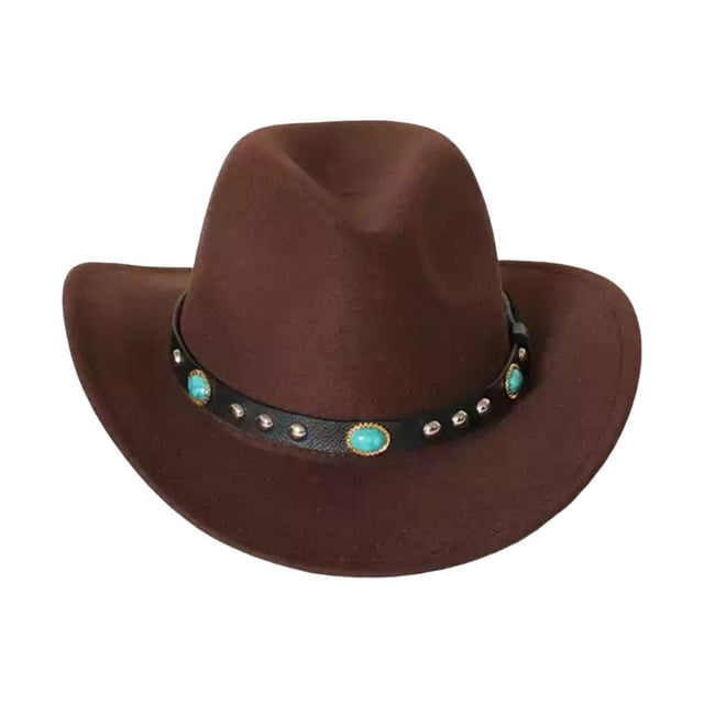 Sombrero de vaquero occidental de con hebilla de cinturón Gorra de de Panamá Marron oscuro Zulema Sombrero de vaquero