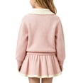 thumbnail image 5 of Enjoytime Girls 2 Piece Outfits Long Sleeve Button Knit Sweater Pleated Skirt Matching Set Cute Dressy Holiday Party Kids Toddler Clothes, 5 of 5