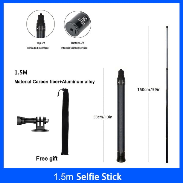 For Insta360 x5 x4 x3 Carbon Fiber Invisible Selfie Stick 1.5m 3m Bullet Time Bundle Tripod Handle for Insta 360 Accessories