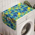 thumbnail image 1 of Fruit Washing Machine Organizer, Lemons and Leaves Pattern in Cartoon Style on Background Geometric Shapes, Anti-slip Fabric Top Cover for Washer and Dryer, Yellow and Multicolor, by Ambesonne, 1 of 1