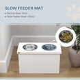 thumbnail image 5 of Slow Feeder Elevated Dog Bowls with Storage Cabinet, 3 Stainless Steel Bowls for Large Dogs, White, 5 of 11