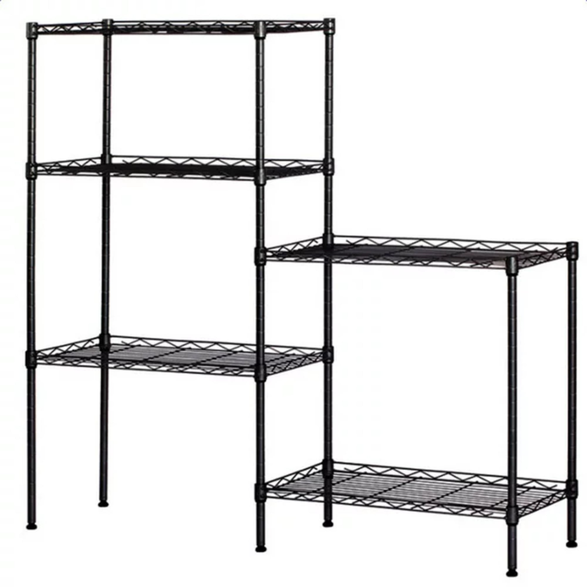 Lowestbest 5 Tier Wire Shelving, Metal Storage Shelves, Heavy Duty Adjustable Shelf Standing Kitchen Rack, Black (21.25 x 11.42 x 59.06) Lowestbest 5 Tier Wire Shelving, Metal Storage Shelves, Heavy Duty Adjustable Shelf Standing Kitchen Rack, Black (21.25 x 11.42 x 59.06)