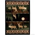 thumbnail image 2 of Brown Cabin with Moose and Bear Animal Wildlife Area Rug (3' 9" x 5' 1"), 2 of 6