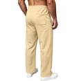 thumbnail image 5 of Mens Sweatpants with Multi Pocket Solid Color Stretch Loose Fit Casual Straight Pants Elastic Waist Casual Wide Leg Sweatpants, 5 of 8