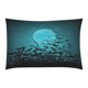 thumbnail image 3 of ABPHQTO Juego de ropa de cama de 3 piezas Funda nórdica de murciélagos de luna de Halloween con 2 fundas de almohada para la decoración de la habitación del hogar, 3 of 4