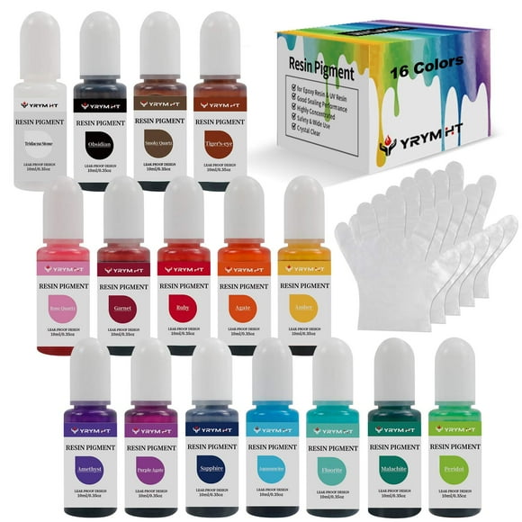 Set de pigmentos de resina epoxi Dye YRYM HT, 16 colores, 10 ml cada uno
