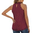 thumbnail image 4 of Camisetas sin mangas de encaje con cuello halter, camisa informal sin mangas, blusa de mujer para fiesta de verano, 4 of 6