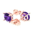 thumbnail image 2 of Clara Pucci 3Ct Natural Amethyst Round Cut VVS1 Push Back Stud 18k Solid hypoallergenic Gold Designer Earrings For February, 2 of 7