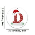 thumbnail image 2 of Ozmmyan Christmas Tree Ornaments Christmas Initial with Red Hat Personalized DIY Christmas 26 Letters Ornaments 3 inch Christmas Decoration Xmas Tree Hanging Decor, 2 of 3