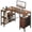 Rust Brown, variant on Edx 47 Inch L Shaped Desk with Power Outlets, Computer Desk with 3 Drawers, Shelves, Monitor Stand, for Gaming, Corner Work, Home Office, Study, White