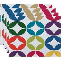Simply Daisy 18" x 14" Eye Opener Geometric Print Placemat, Set of 4