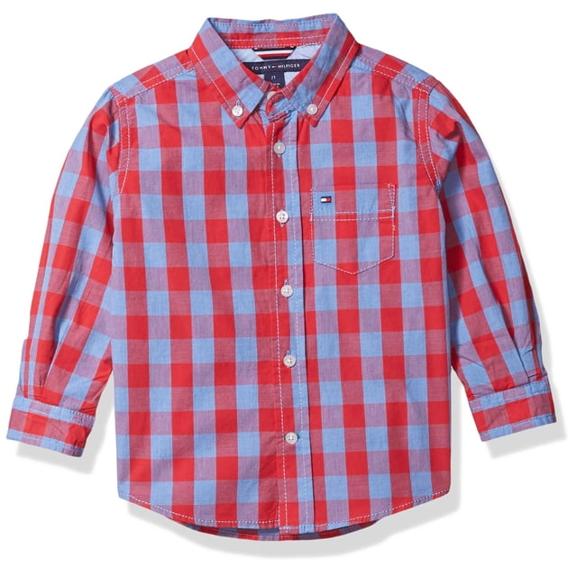 Camisa Tommy Hilfiger de manga larga Kirk Fireside Plaid 6 para niño