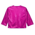 thumbnail image 6 of YunPes Girls Cropped Sequin Cardigan 3/4 Sleeve Open Front Jacket Kids Fashion Lightweight Party Evening Outerwear, 6 of 9