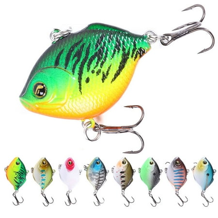 HENGJIA 8PCS Fishing Lures Lipless Crankbaits for Bass Minnow VIB Lifelike Hard Baits Sinking Fishing Jigs for Freshwater and Saltwater Bass Trout Walleye
