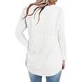 thumbnail image 2 of Women's O-Neck Long Sleeve Tops Knot Waffle Knit Tunic Shirts, 2 of 2