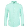 thumbnail image 1 of Camisa de vestir de manga larga con botones de color liso para hombre de negocios Menta verde M Unique Bargains Camisa, 1 of 6