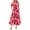 Red A, variant on Horkkom Floral Dress for Women Summer V Neck Maxi Dresses Boho Short Sleeve Tiered A Line Dresses with Pockets Red L
