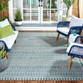 thumbnail image 2 of SAFAVIEH Courtyard Amy Geometric Indoor/Outdoor Area Rug, Blue/Grey, 6'7" x 9'6", 2 of 9