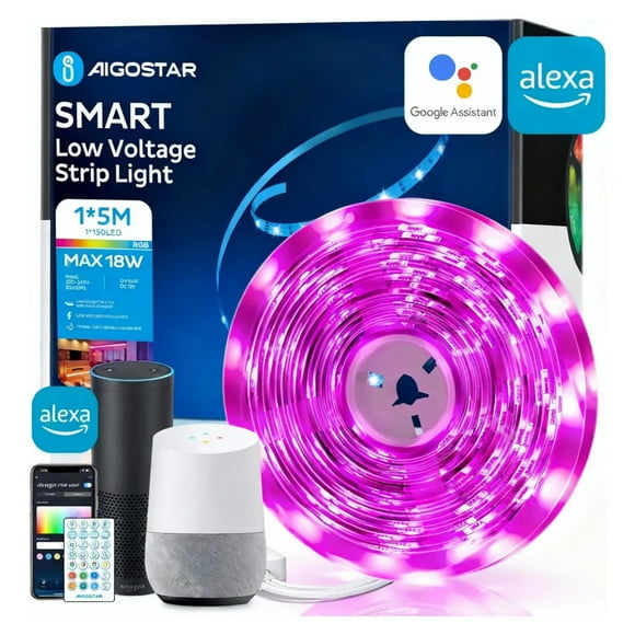 Tira Led Rgb Inteligente 5m 18w Control Remoto Aigostar