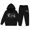Black, variant on GobdXE Kids Girls 2 Piece Tracksuit Classic Brooklyn New York Letter Print Hoodie Jogger Pants Warm Daily School Clothing Set 3-4 Years,Dark Green